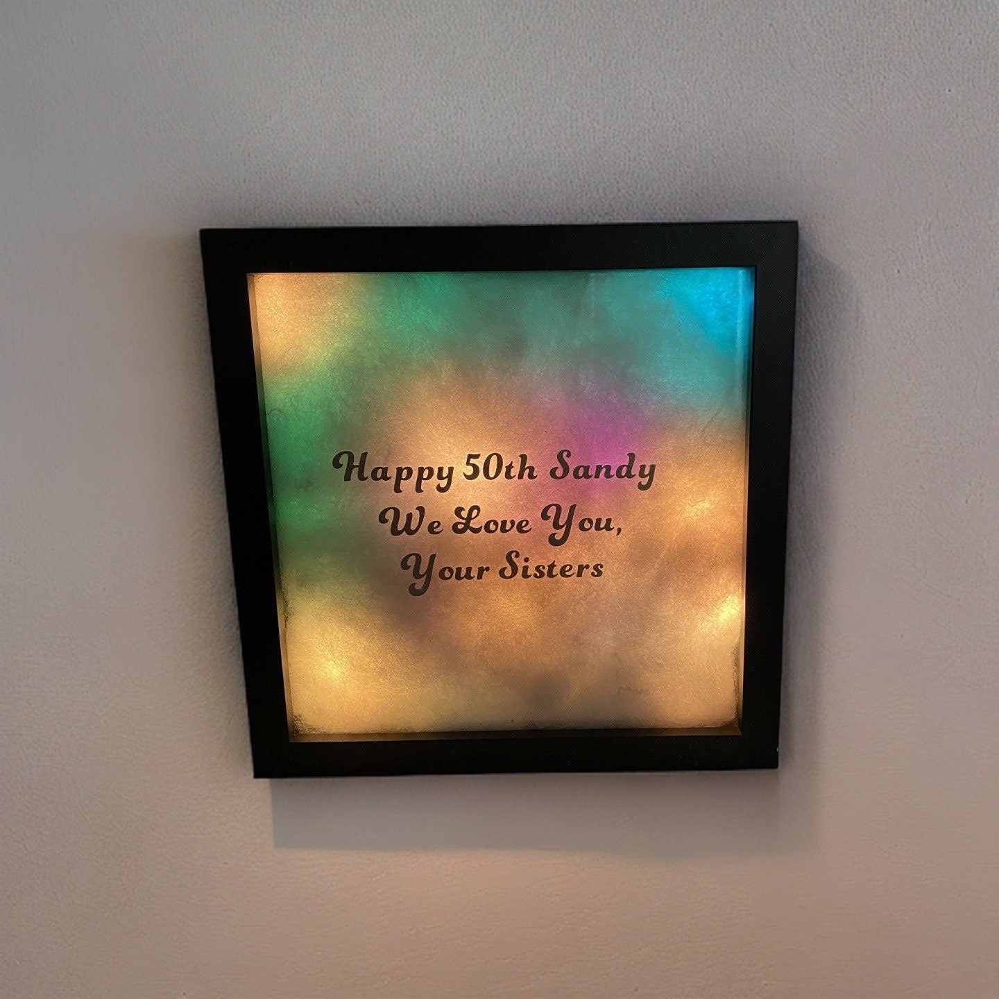 Color Changing Shadow Box With Personalization LED Cloud Effect