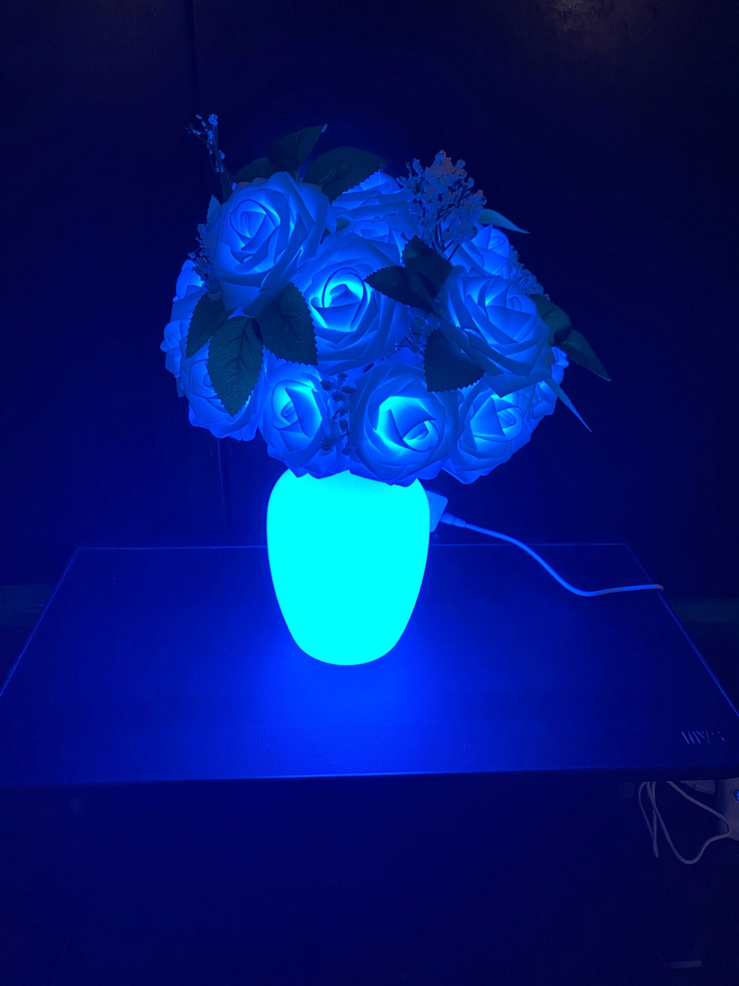 ROSE FLOWER LAMP with Mood Lighting, Custom Night Light, Cloud Lamp, Bedside Table Lamp, Unique Lamps, Unique Lighting