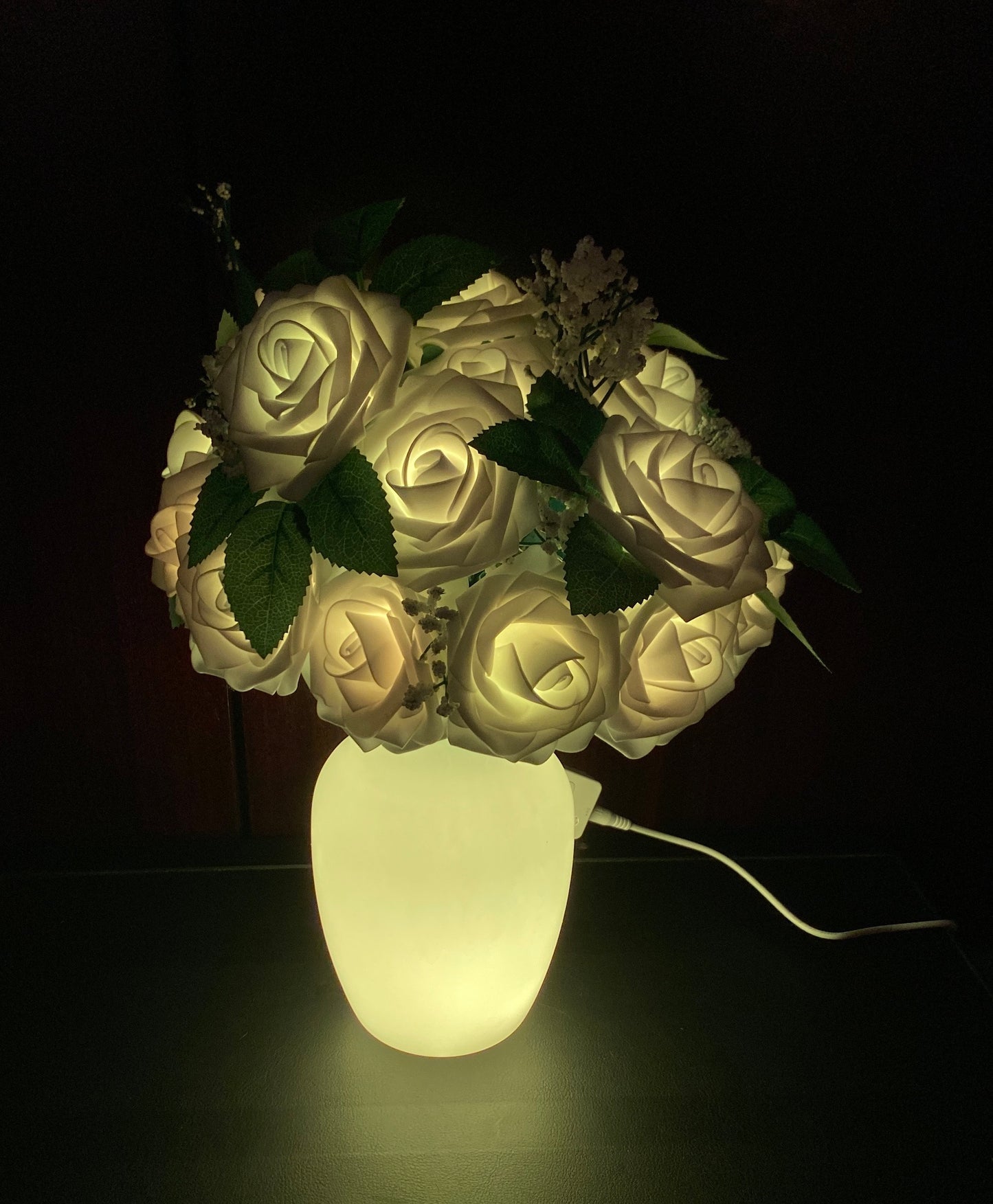 ROSE FLOWER LAMP with Mood Lighting, Custom Night Light, Cloud Lamp, Bedside Table Lamp, Unique Lamps, Unique Lighting