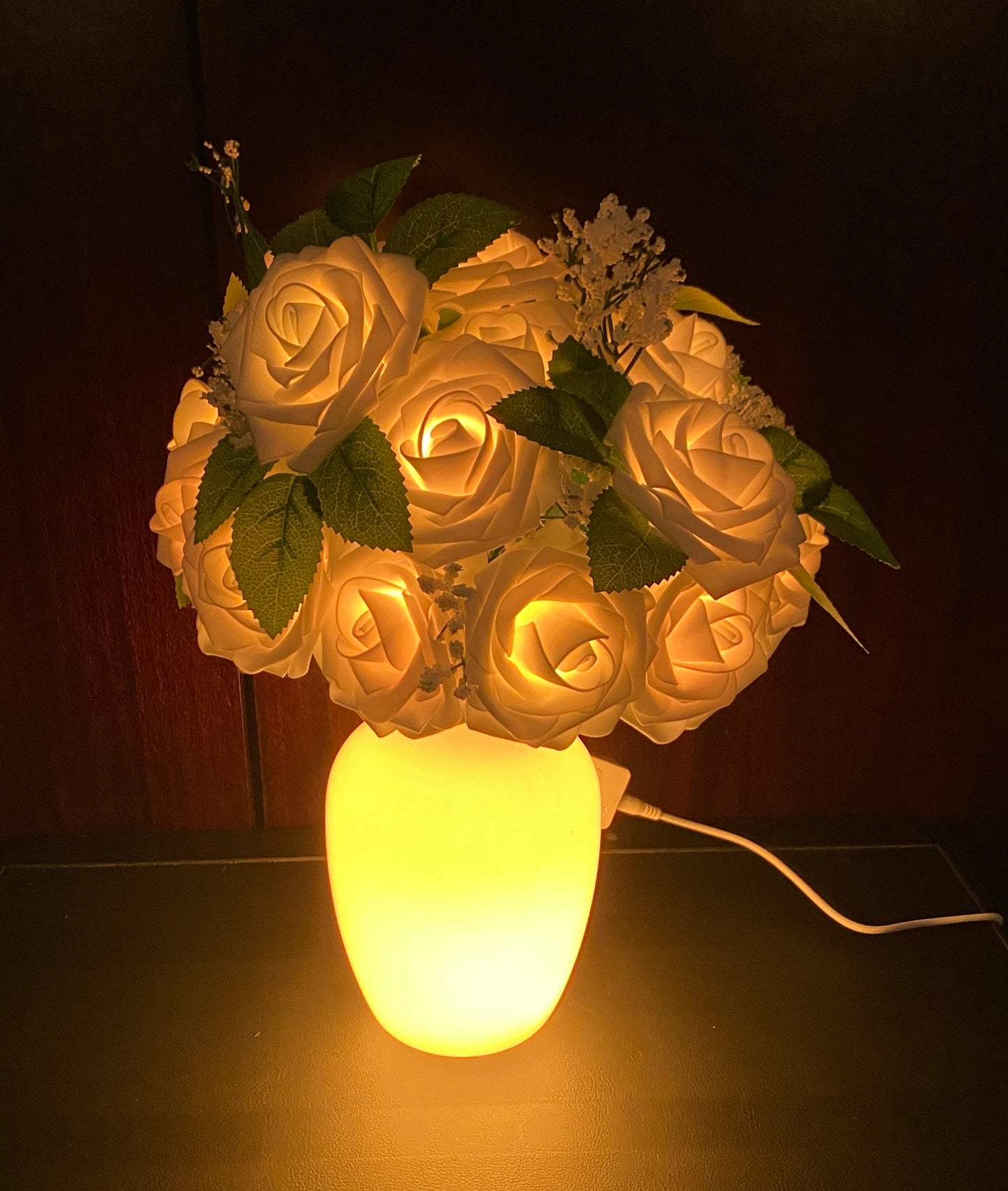 ROSE FLOWER LAMP with Mood Lighting, Custom Night Light, Cloud Lamp, Bedside Table Lamp, Unique Lamps, Unique Lighting