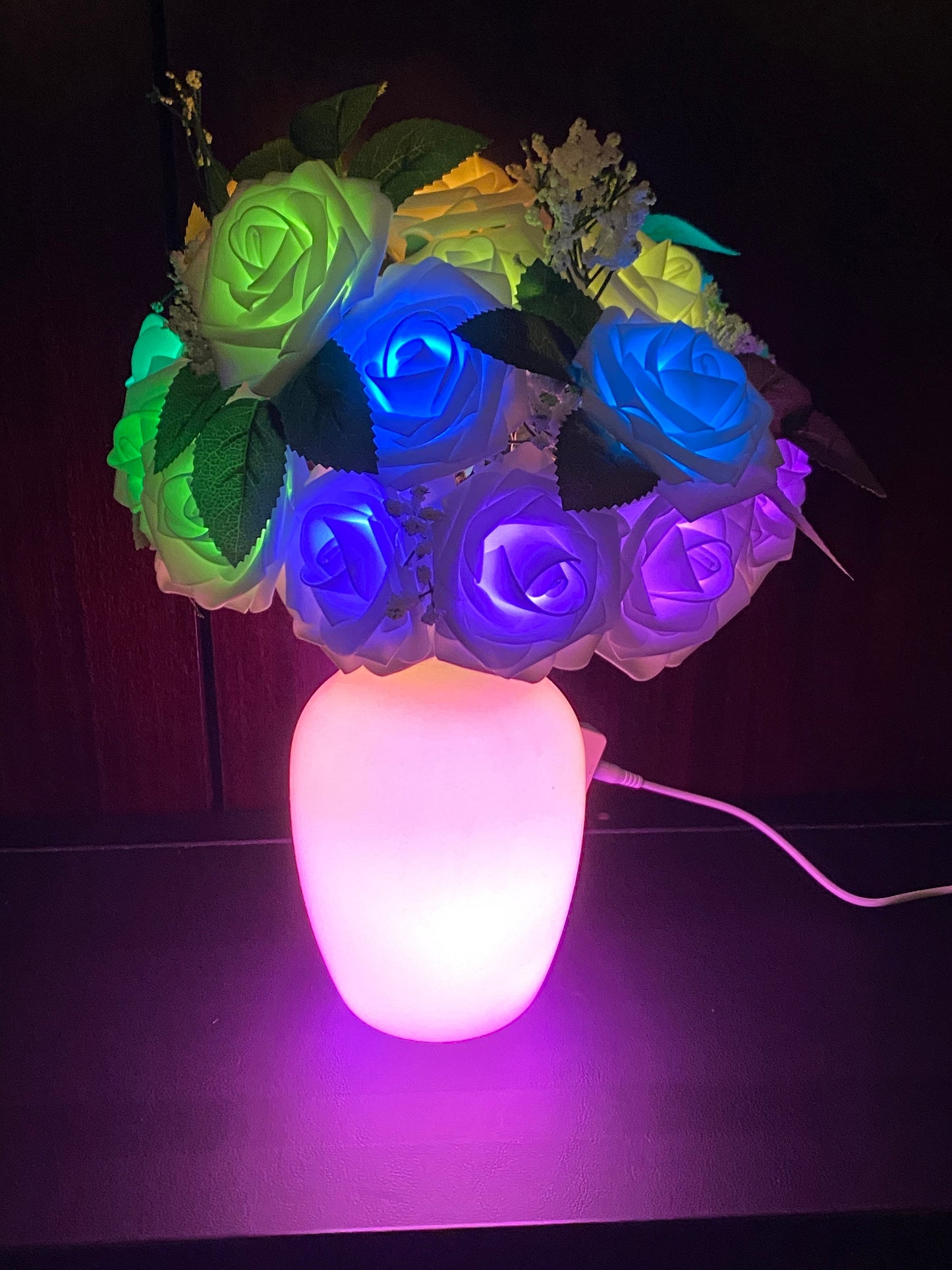 ROSE FLOWER LAMP with Mood Lighting, Custom Night Light, Cloud Lamp, Bedside Table Lamp, Unique Lamps, Unique Lighting