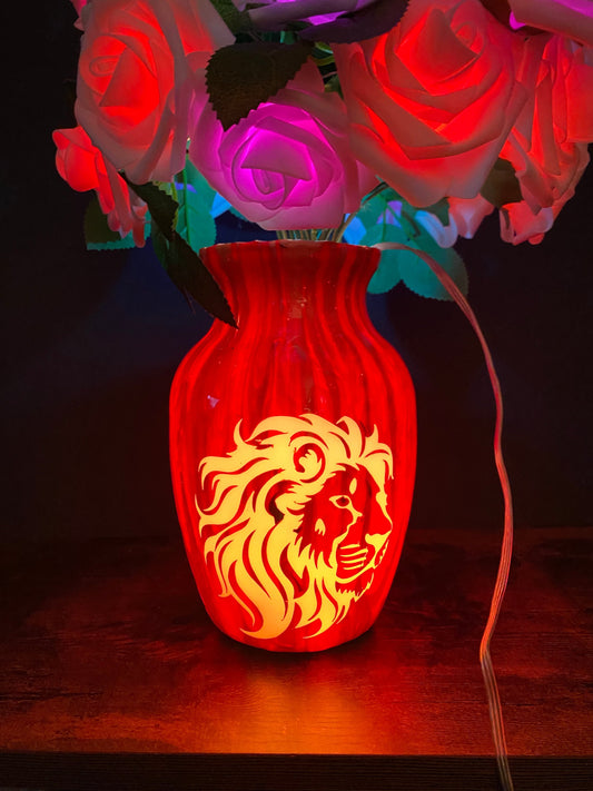 One of a Kind LEO Rose Flower Lamp, Bedside Table Lamp, Indie Room Decor, Living Room Lamp, USB Lamp, Color Changing Lamp, Night Light