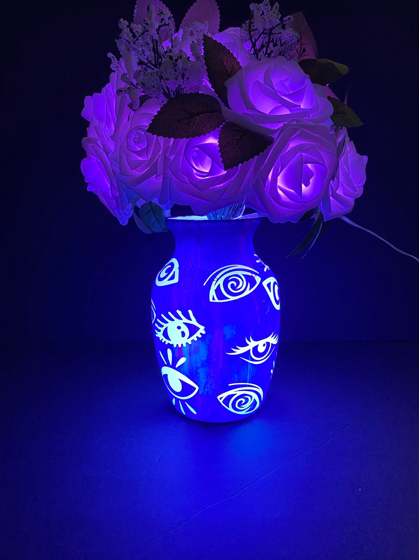 The Third Eye Rose Flower Lamp, One of Kind Lamp, Bedside Table Lamp, Color Changing Lamps, Handmade Home Decor, USB Operated