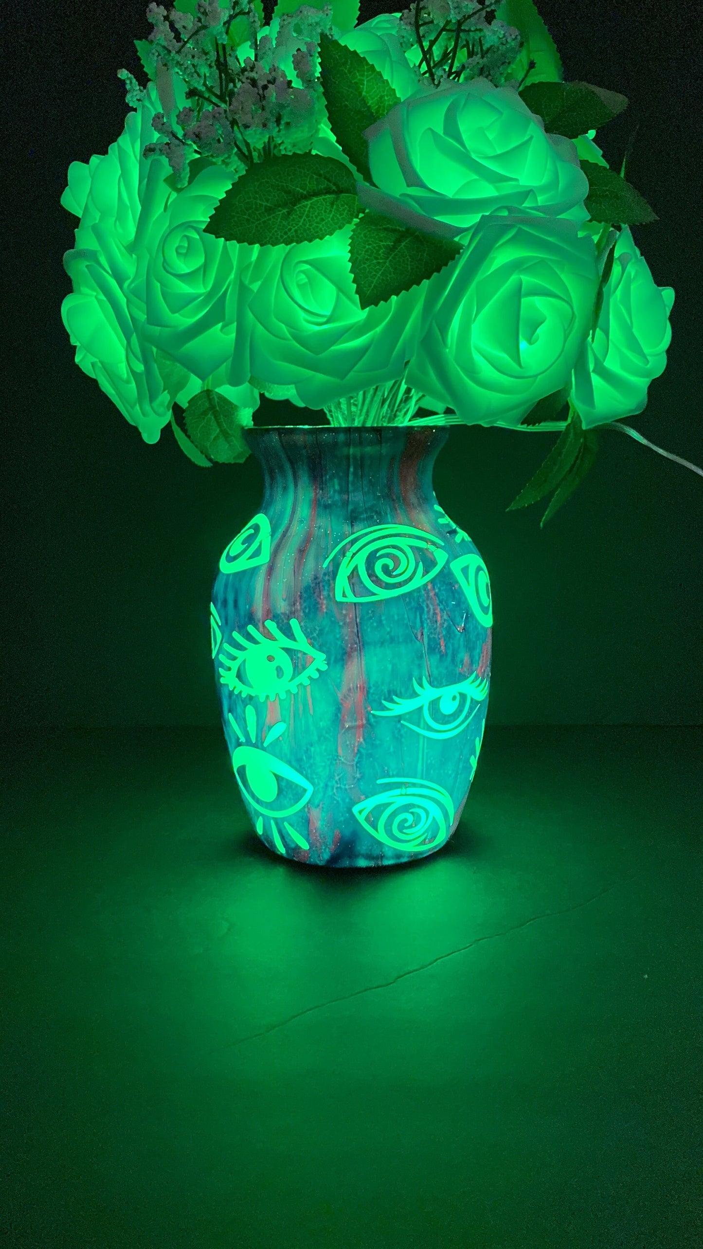 The Third Eye Rose Flower Lamp, One of Kind Lamp, Bedside Table Lamp, Color Changing Lamps, Handmade Home Decor, USB Operated