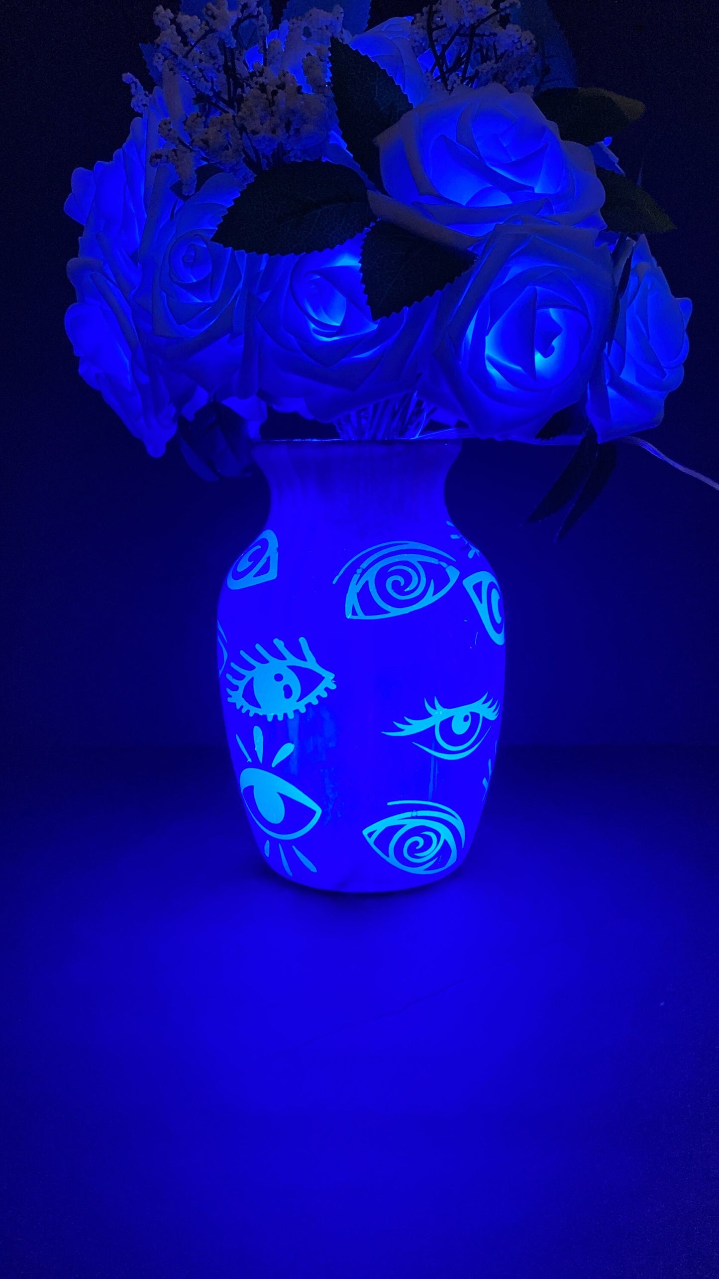 The Third Eye Rose Flower Lamp, One of Kind Lamp, Bedside Table Lamp, Color Changing Lamps, Handmade Home Decor, USB Operated